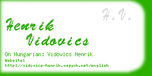 henrik vidovics business card